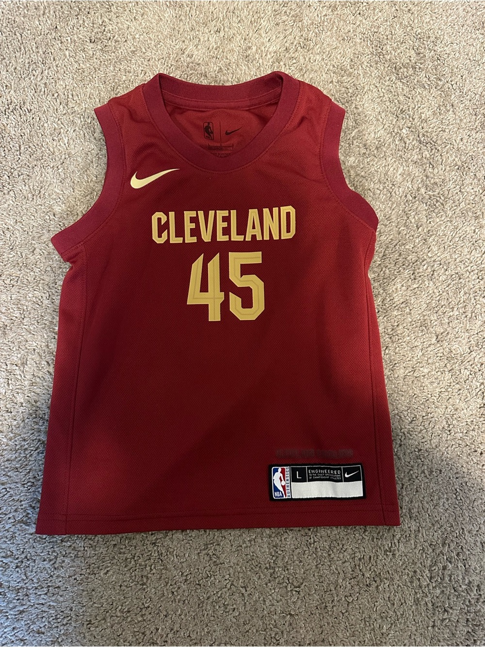 Nike Kids Cleveland Basketball Jersey Tank - Maroon and Gold